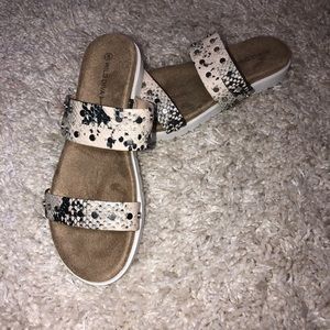 Snake print sandals